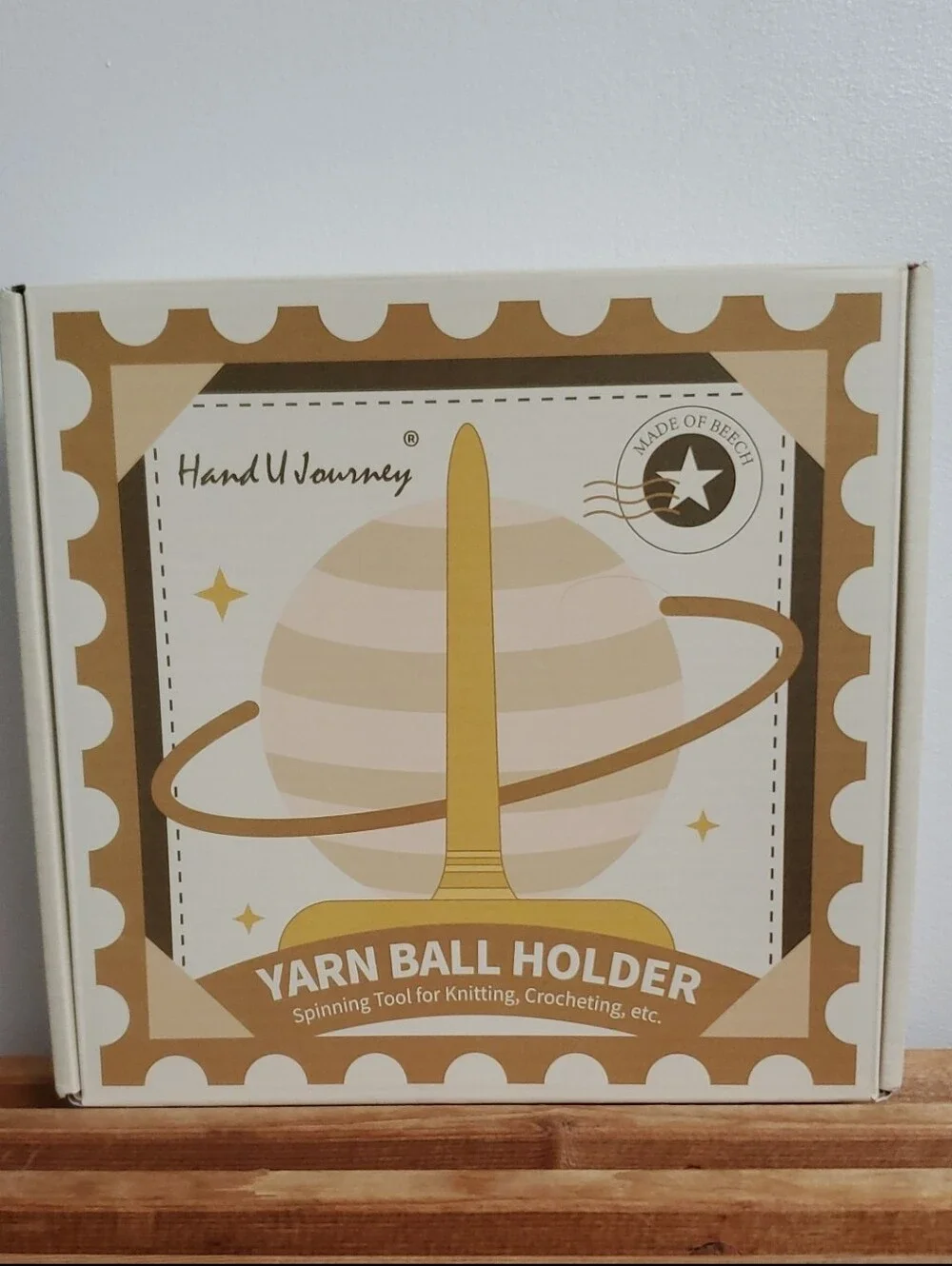 Yarn Ball Holder Made Of Beech NIB Spindle & Pedestal